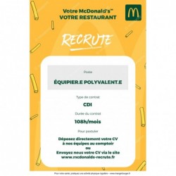 McDonald's Affiche lobby Recrutement