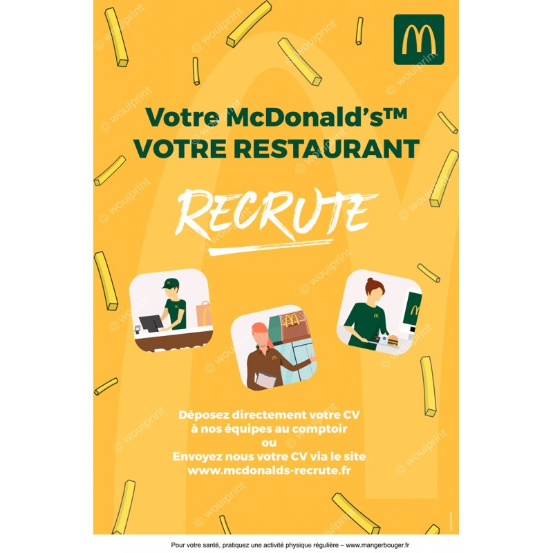 McDonald's Affiche lobby Recrutement McDonald's Affiche lobby Recrutement