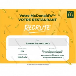 Set à plateau McDonald's Recrutement