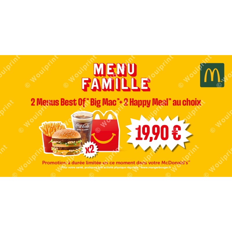 McDonald's Publication Facebook Menu famille