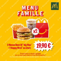 McDonald's publication Instagram Menu Famille