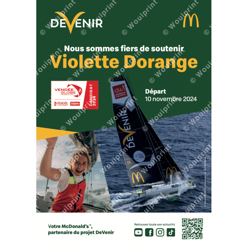 AFFICHE A3 DEVENIR Vendée Globe McDonald's